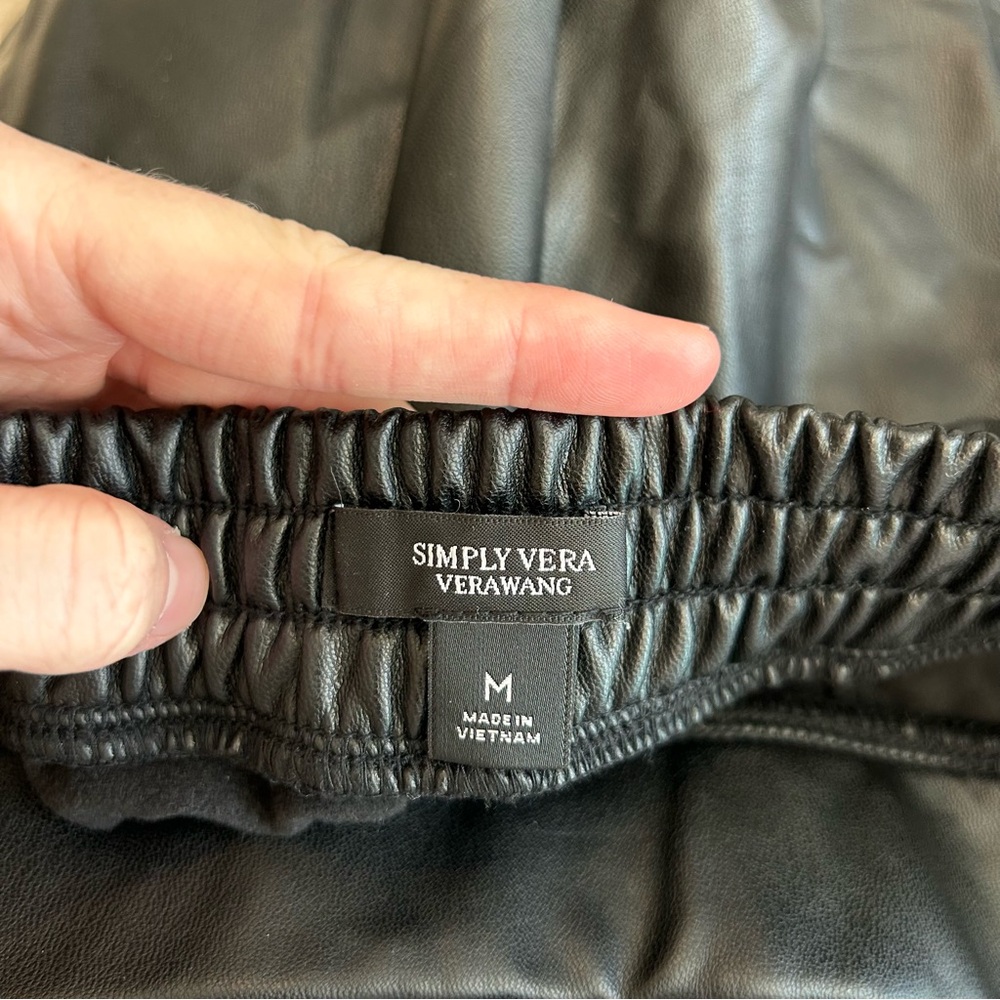 Simply Vera Vera Wang Tapered Faux-Leather Pants - Picture 3 of 9